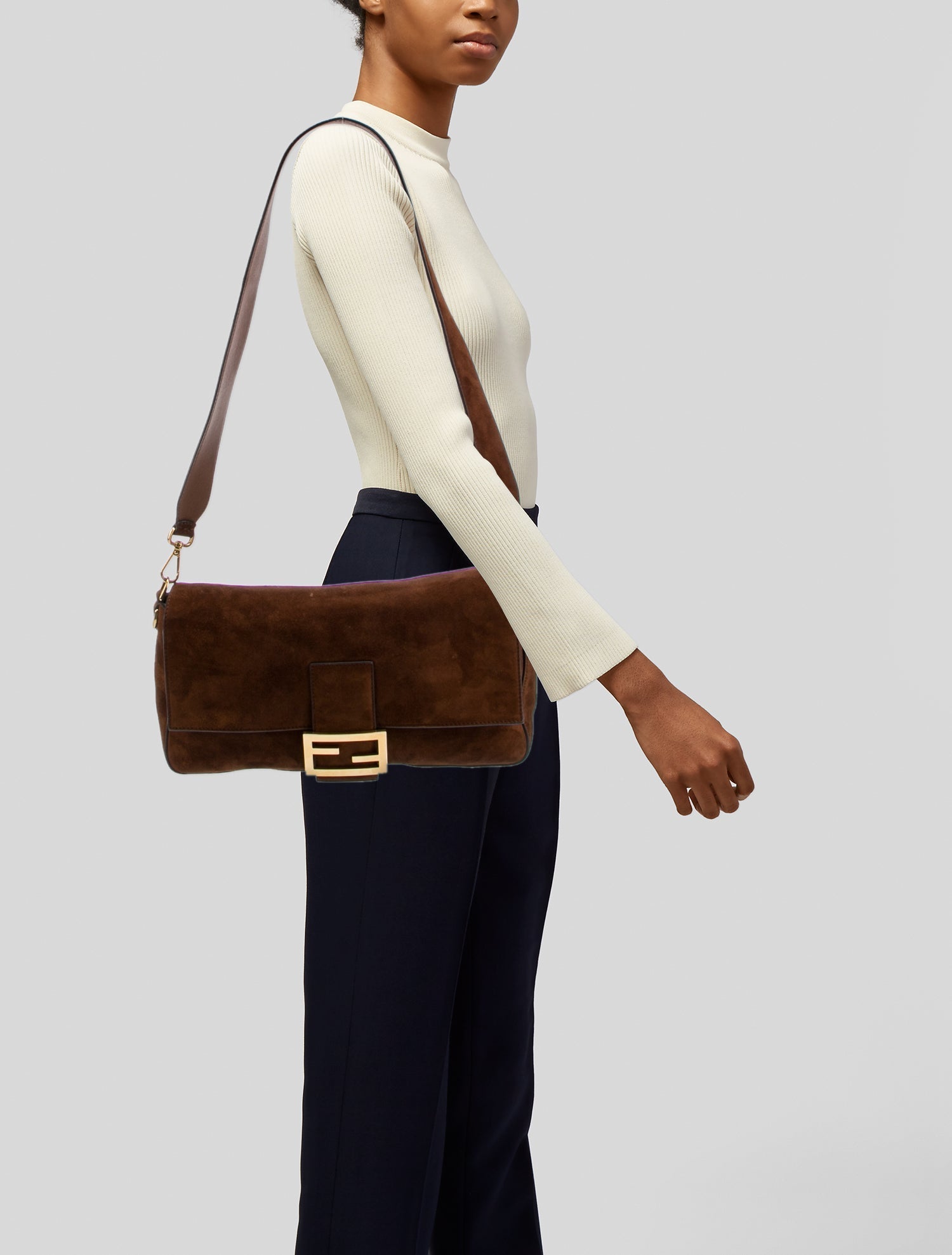 Fendi Suede Baguette Large