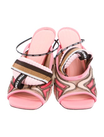 Fendi Printed Mesh Accents Sandals