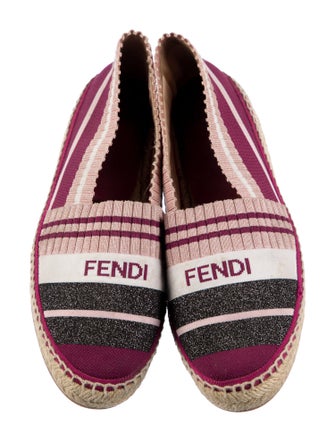 Fendi Striped Glitter Accents Espadrilles