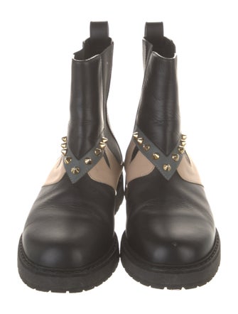 Fendi Monsters Motif Leather Chelsea Boots