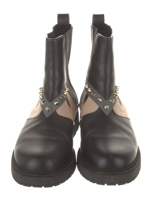 Fendi Monsters Motif Leather Chelsea Boots