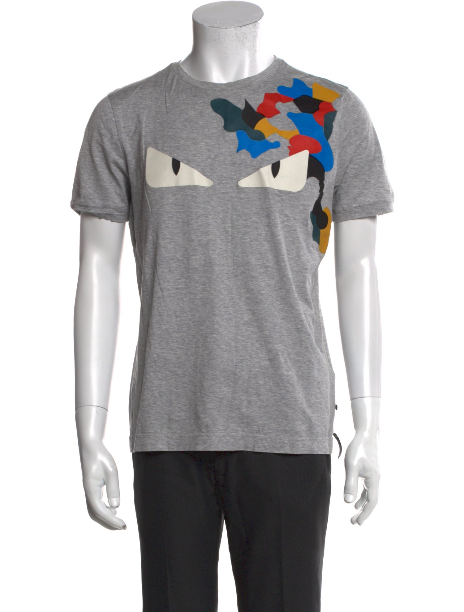 Fendi Monsters Motif Crew Neck T-Shirt
