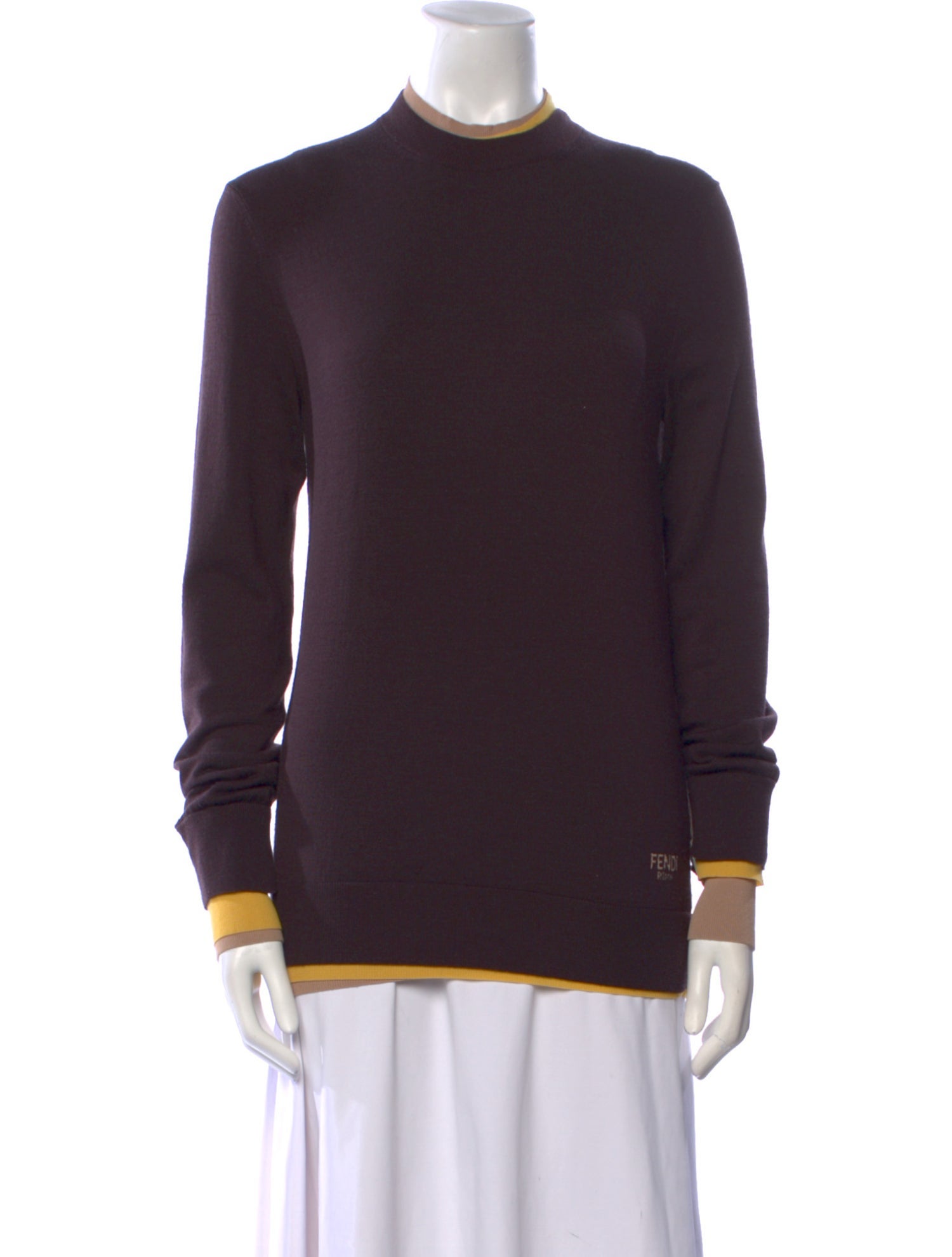 Fendi Wool Mock Neck Sweater