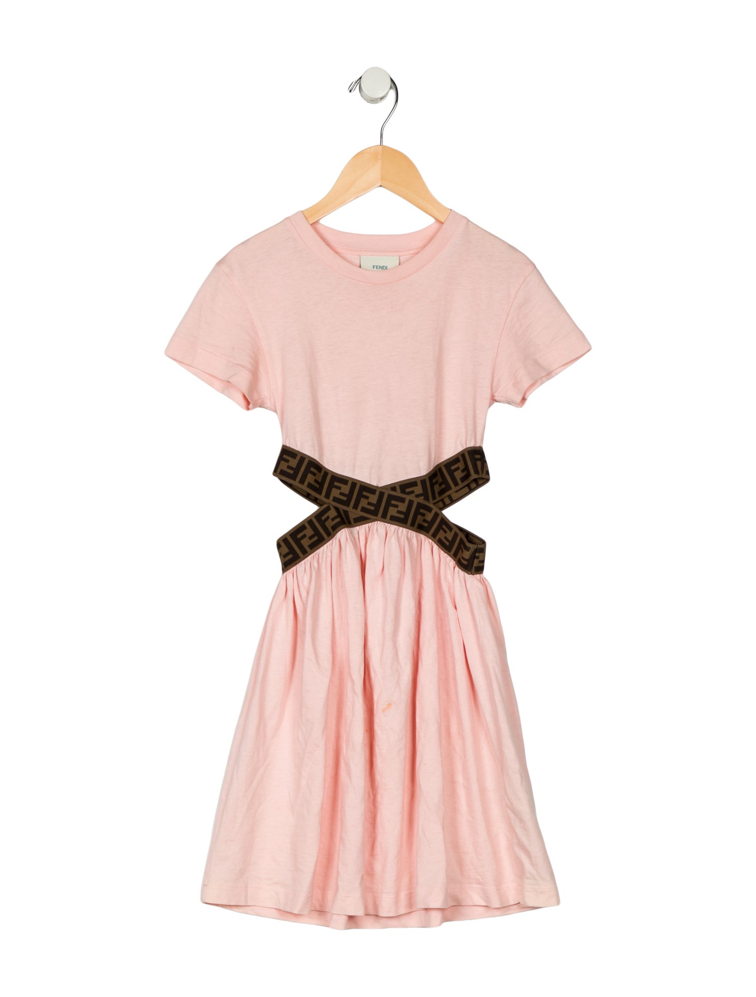 Fendi Girls' Zucca Cut-Out Dress