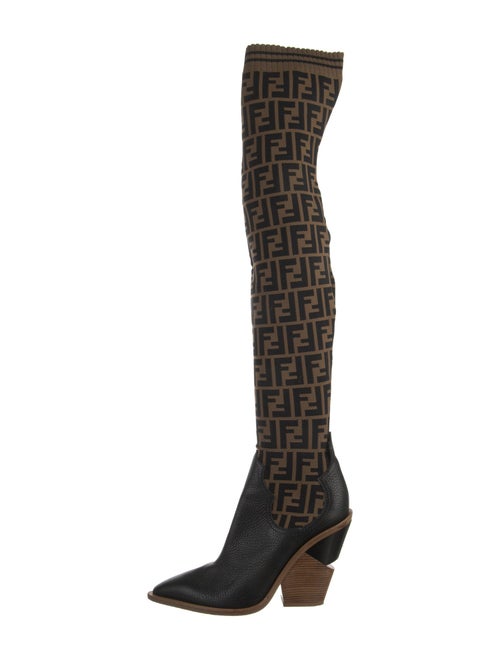 Fendi Zucca FF Logo Printed Sock Boots
