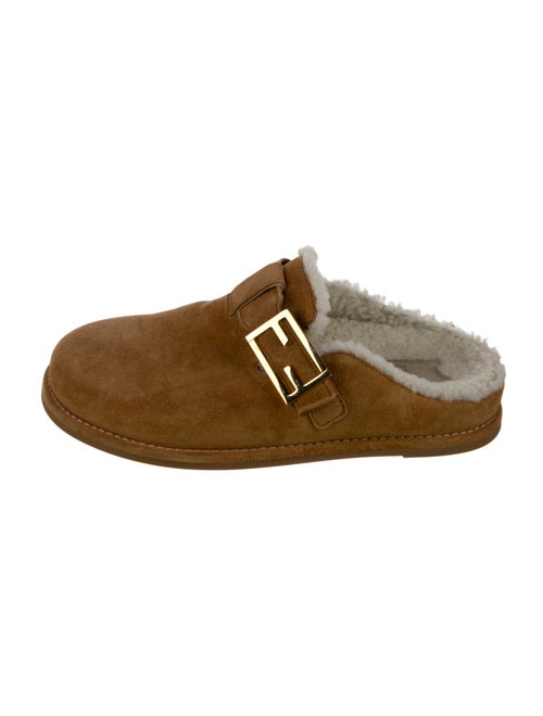 Fendi Suede Colorblock Pattern Mules