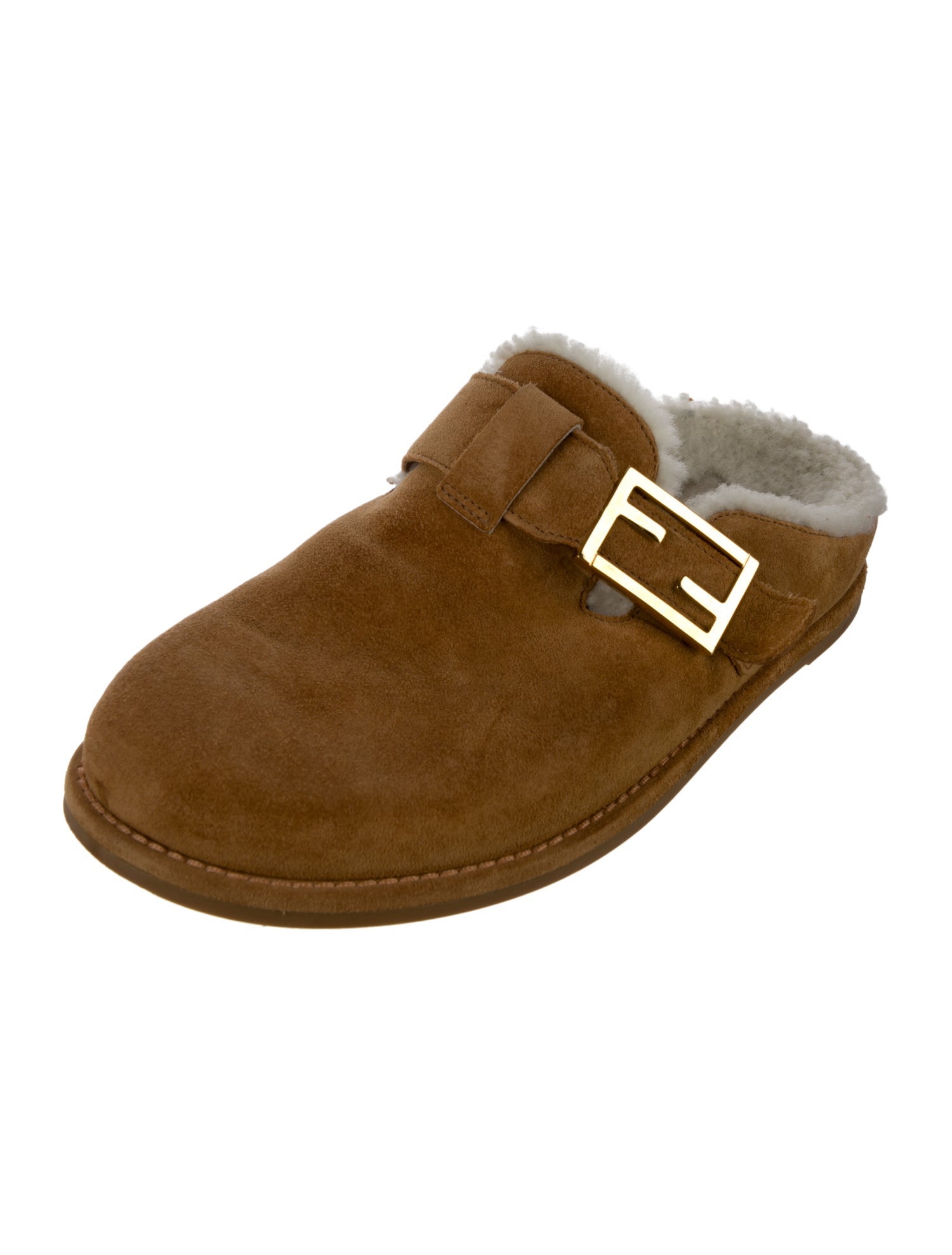 Fendi Suede Colorblock Pattern Mules