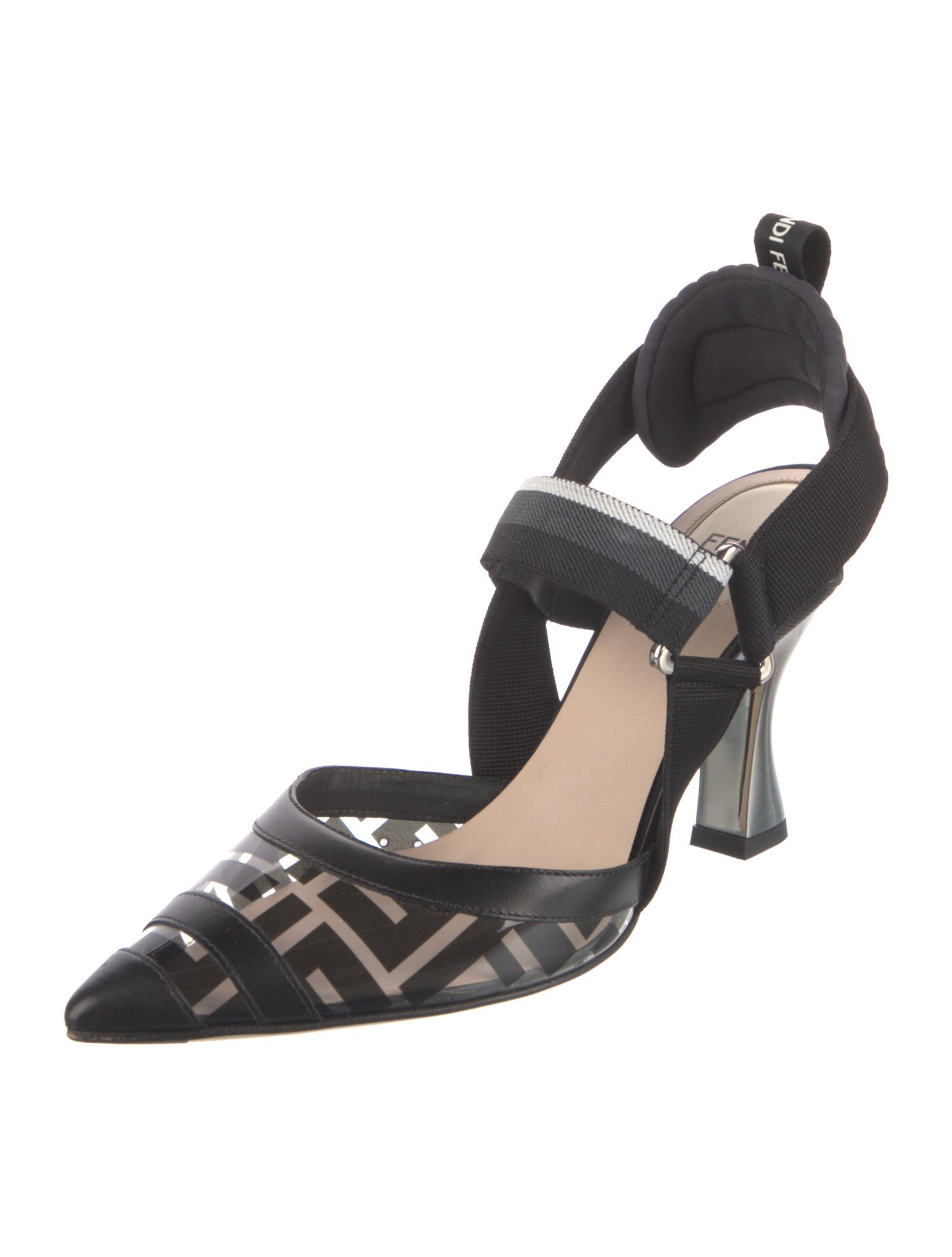 Fendi Zucca FF Logo PVC Slingback Pumps