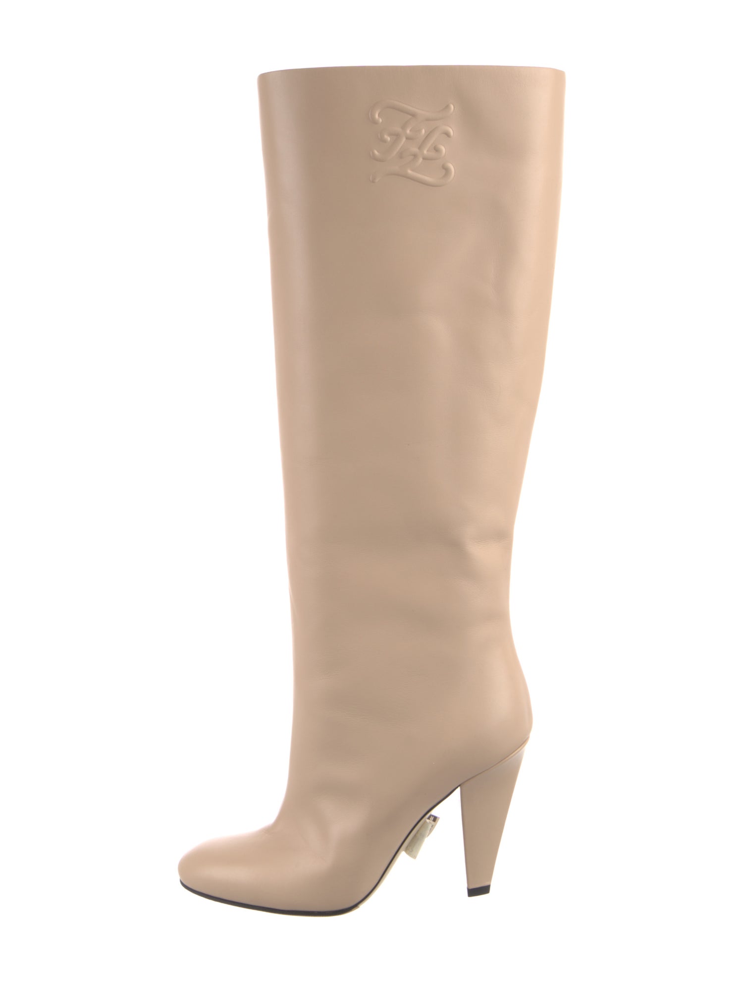 Fendi Karligraphy Accent Leather Boots