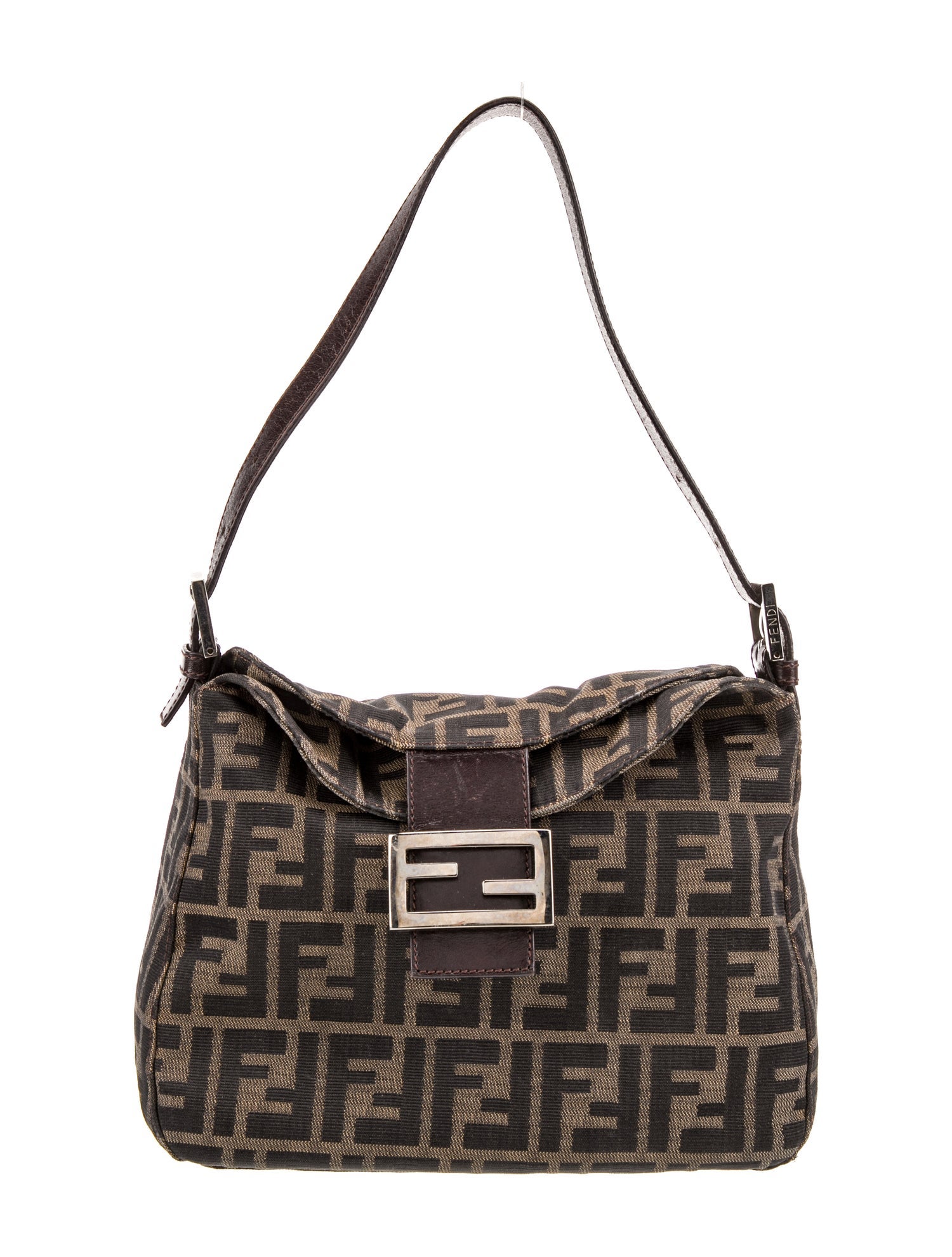 Fendi Zucca FF Double Flap Baguette Vintage