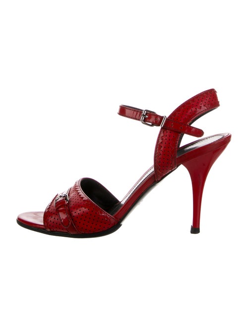 Fendi Leather Lasercut Accents Sandals