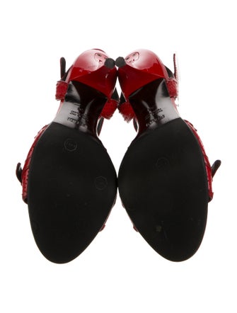 Fendi Leather Lasercut Accents Sandals