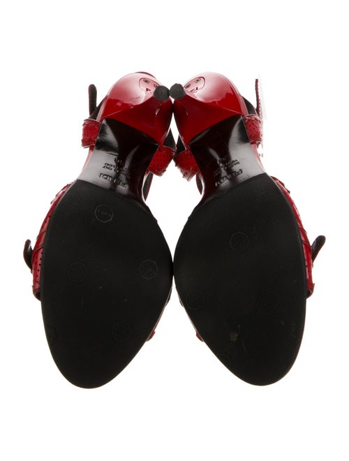 Fendi Leather Lasercut Accents Sandals