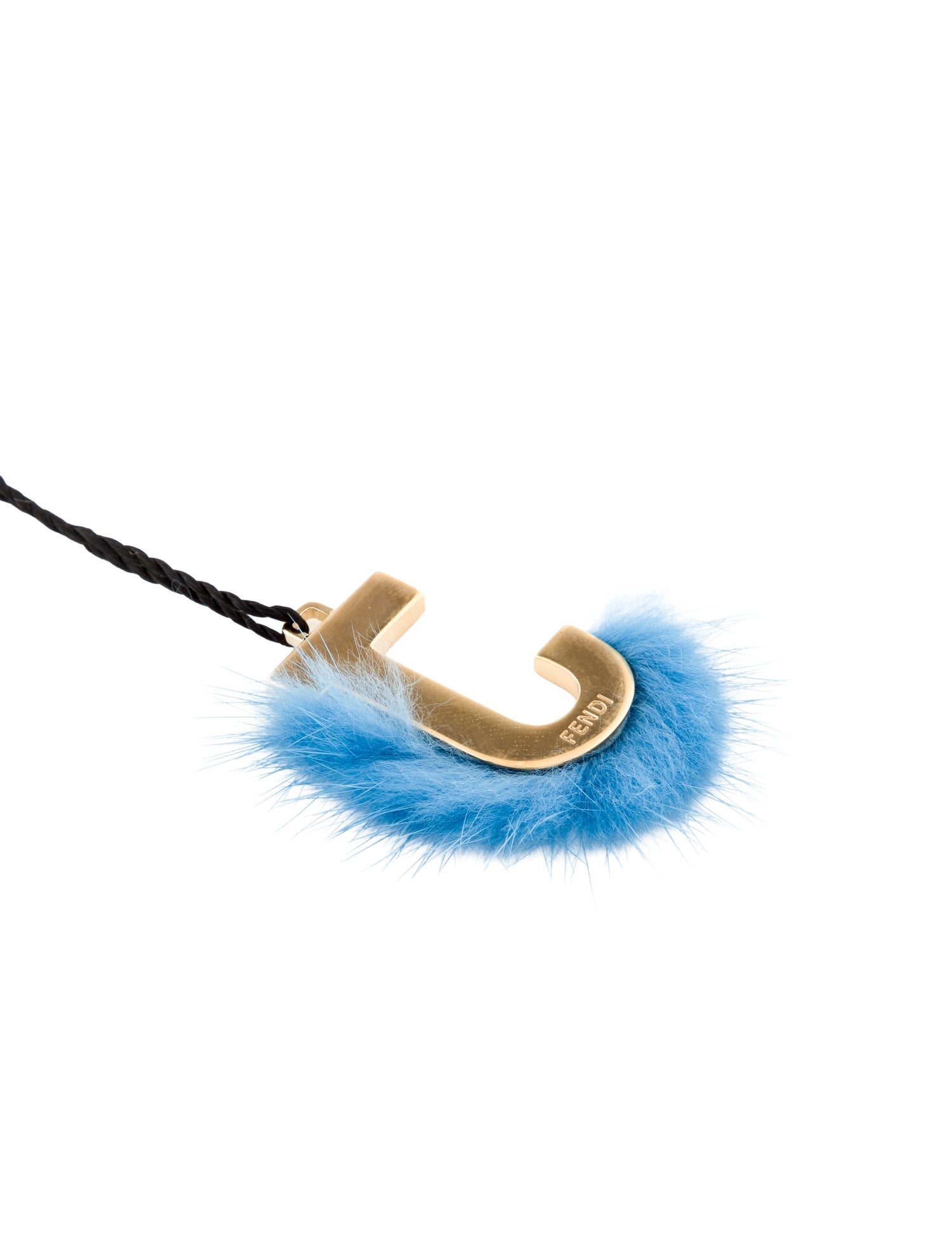 Fendi Abclick Letter "J "Fur Mink Charm