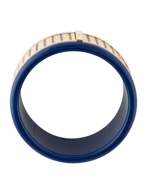 Fendi Plexiglass & Wood Wide Bangle Bracelet