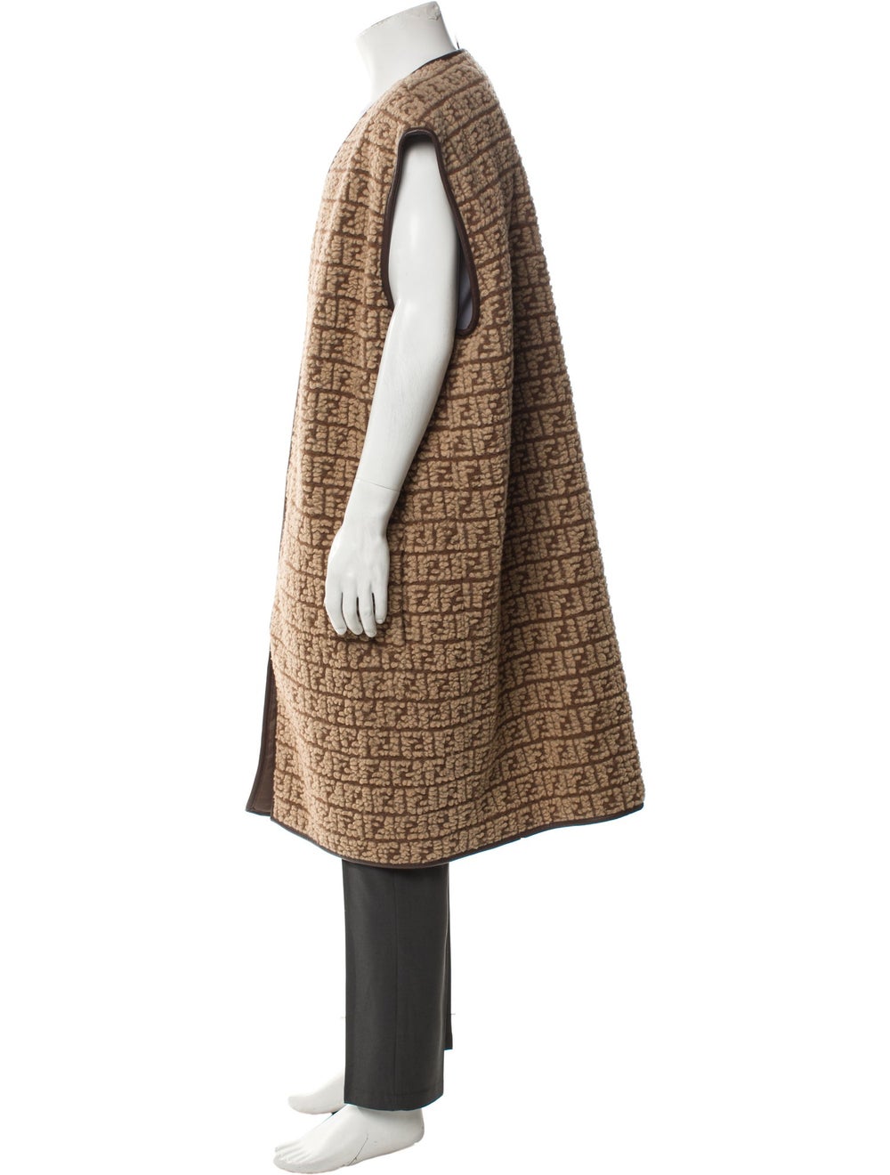 Fendi Overcoat Neutrals Patterned Collar - image 2