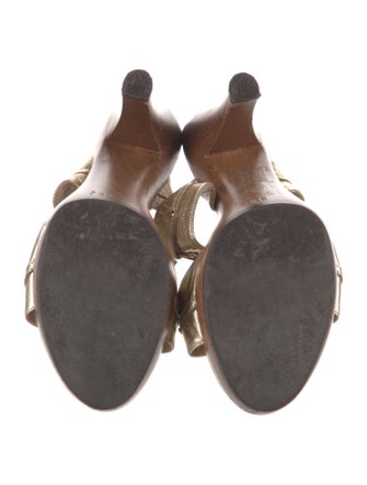 Fendi Zucca FF Logo Leather Slides