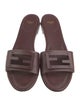 Fendi Leather Cutout Accent Slides