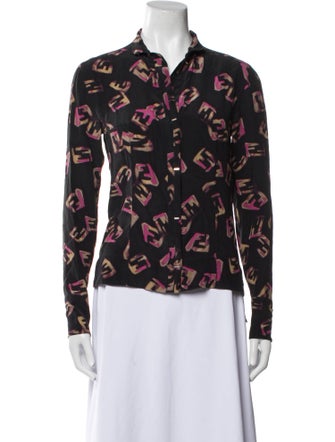 Fendi Silk Printed Button-Up Top