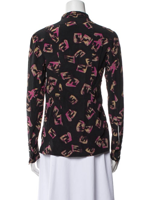 Fendi Silk Printed Button-Up Top