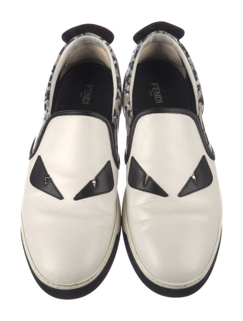 Fendi Monsters Motif Leather Sneakers