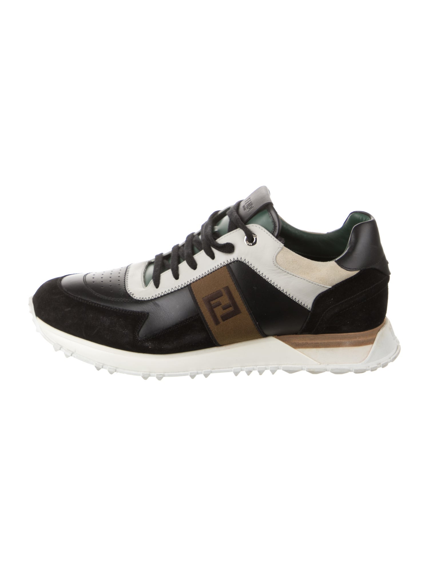 Fendi Zucca FF Logo Leather Sneakers