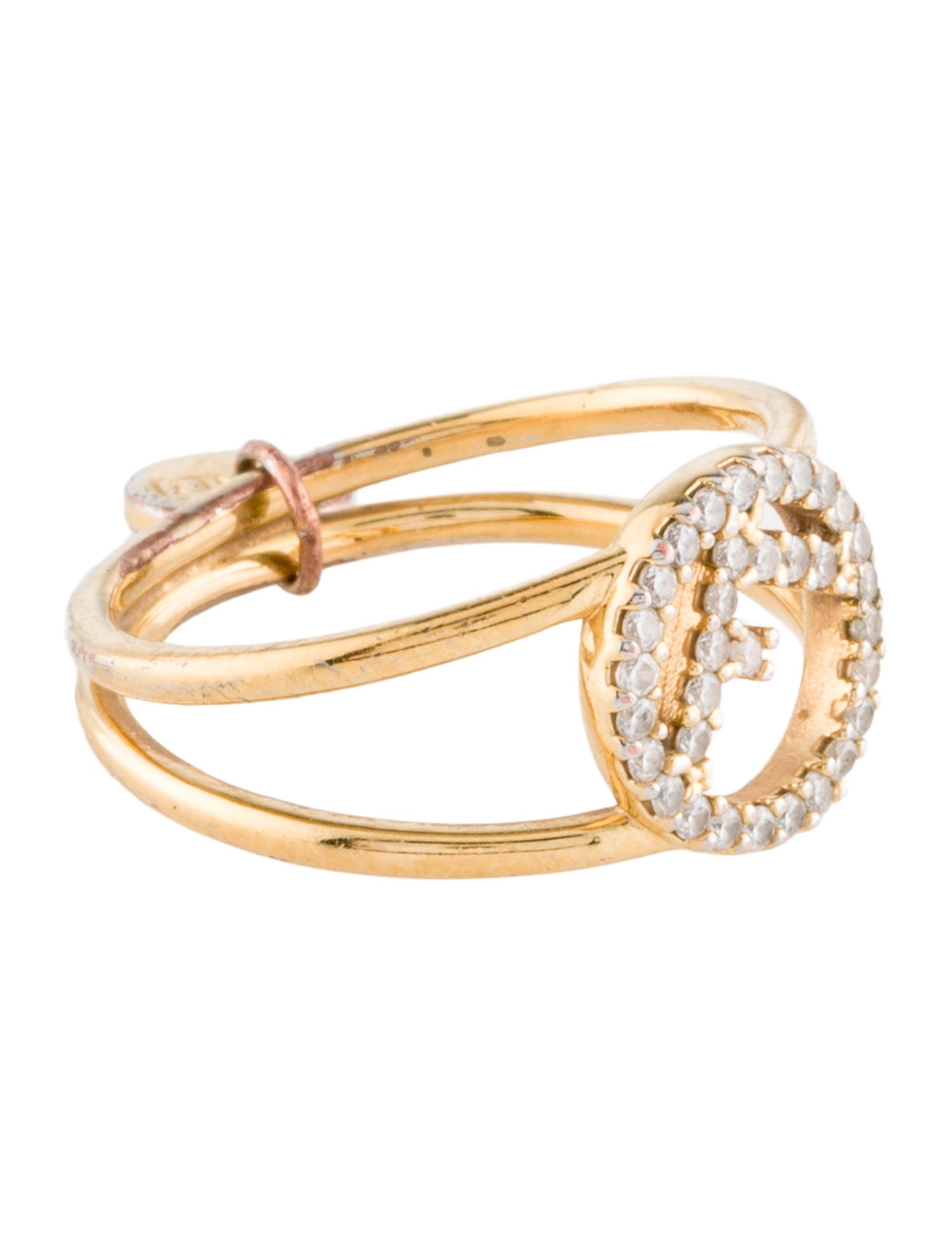 Fendi Strass 'F Is Fendi' Band Ring