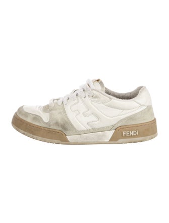 Fendi Leather Colorblock Pattern Sneakers