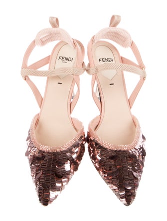 Fendi Sequins Sequin Embellishments Slingback Pumps