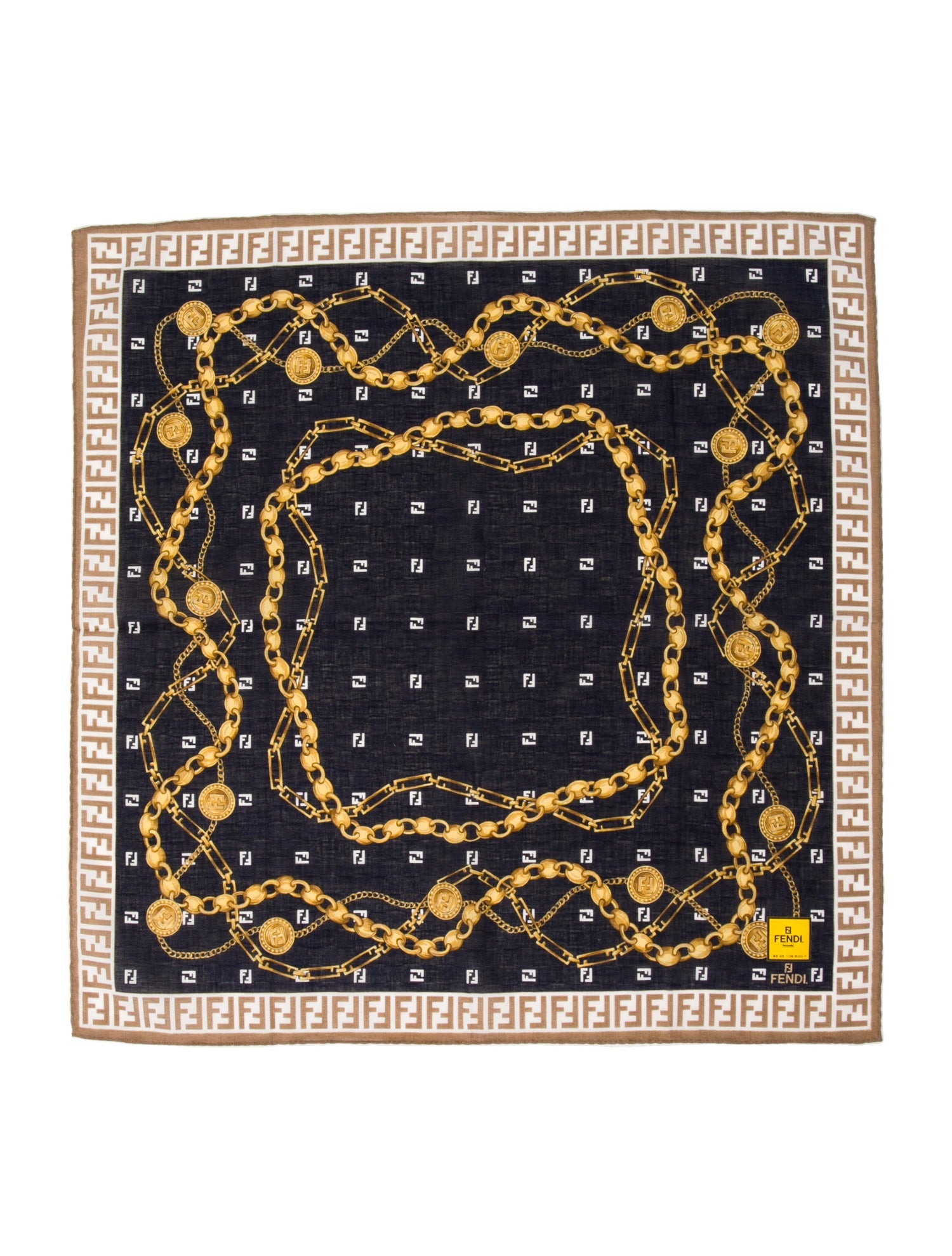 Fendi Zucca FF Logo Printed Scarf