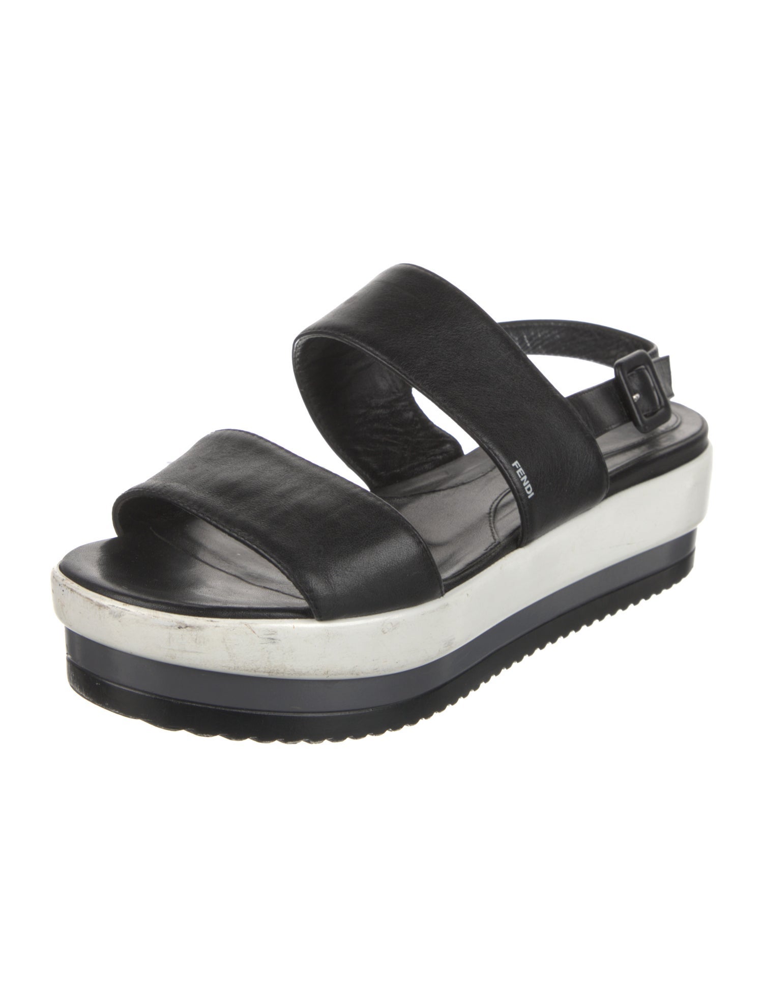 Fendi Leather Slingback Sandals