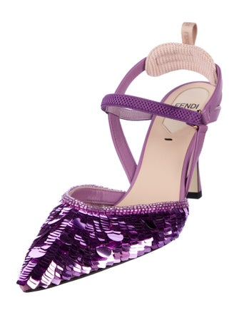 Fendi Sequins Sequin Embellishments Slingback Pumps