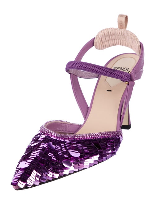 Fendi Sequins Sequin Embellishments Slingback Pumps