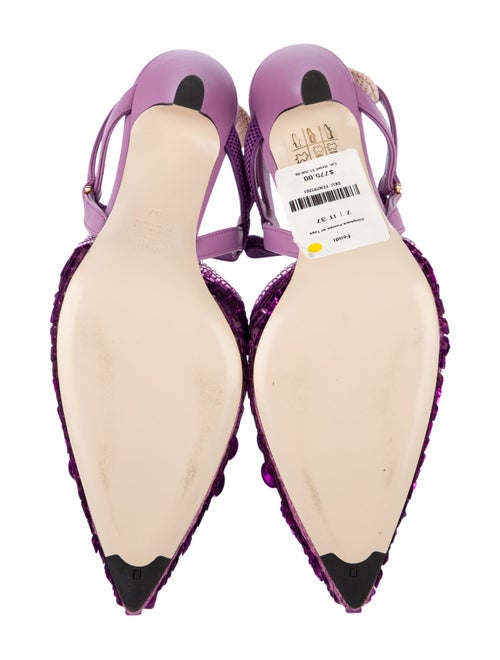 Fendi Sequins Sequin Embellishments Slingback Pumps