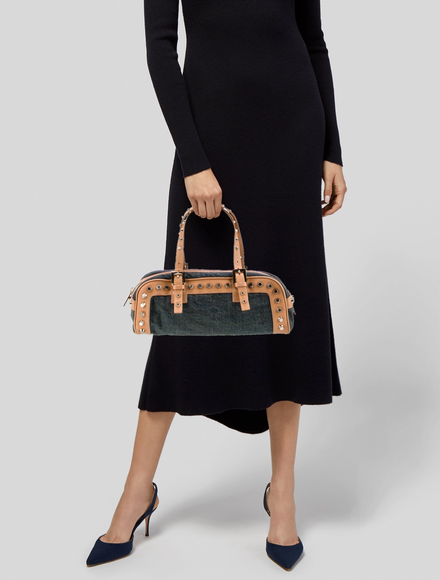 Fendi Denim Top Handle Bag Vintage