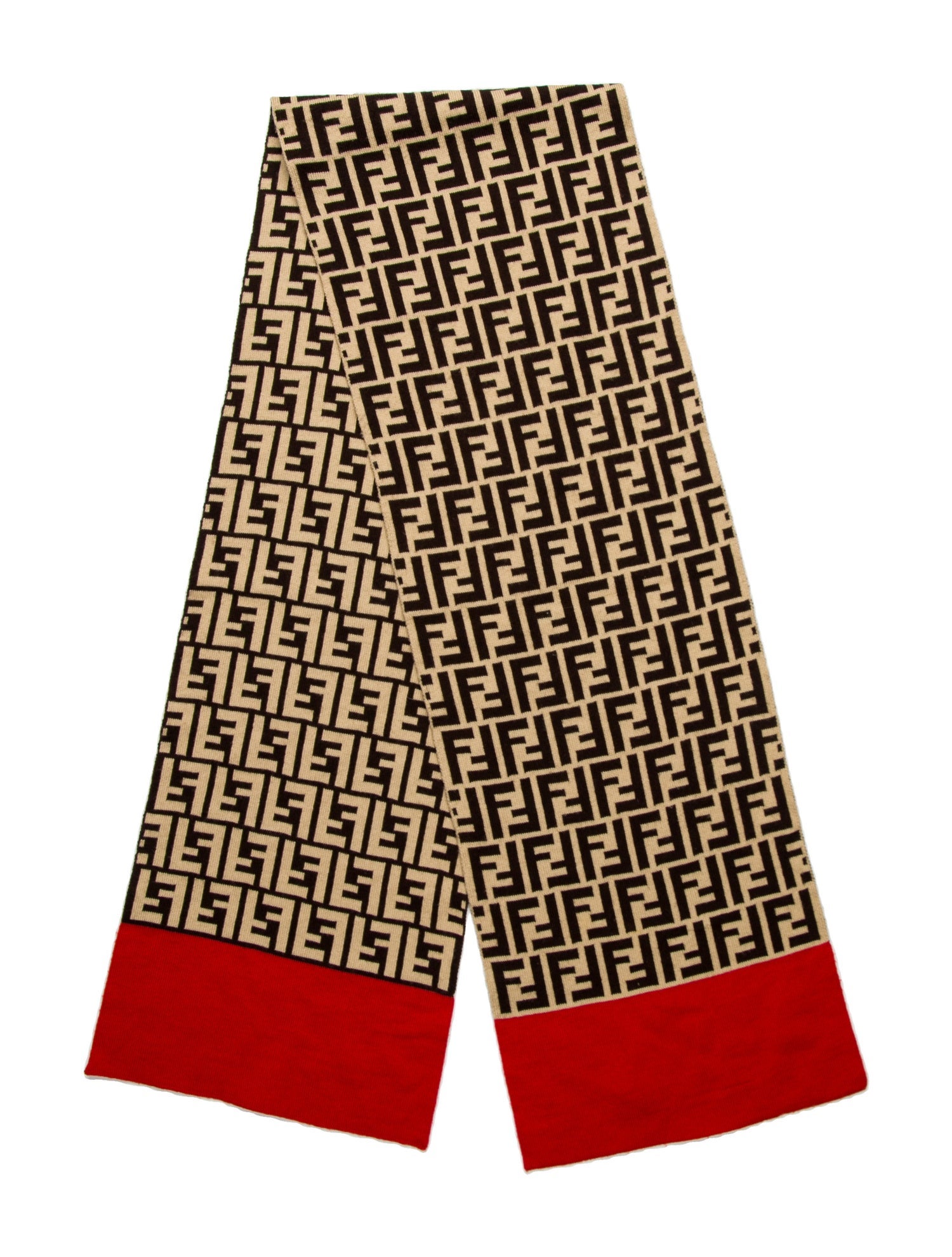 Fendi Wool Zucca FF Logo Scarf