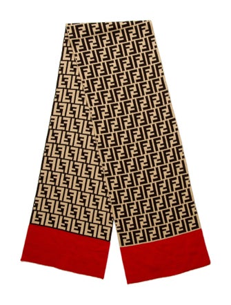 Fendi Wool Zucca FF Logo Scarf