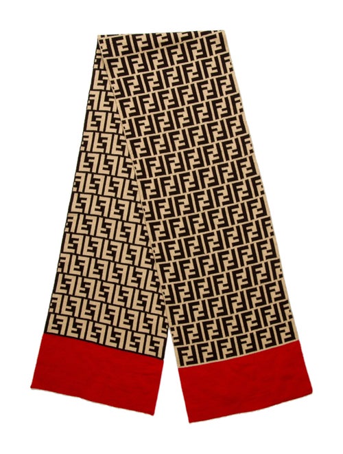 Fendi Wool Zucca FF Logo Scarf