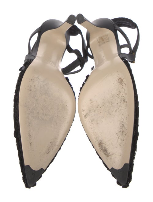 Fendi Leather Sequin Embellishments Slingback Pumps