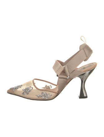 Fendi Zucca FF Logo Mesh Slingback Pumps