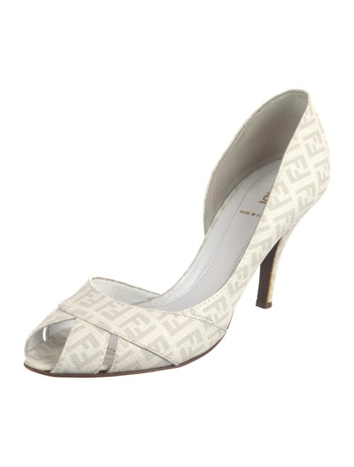 Fendi Zucca FF Logo Printed D'Orsay Pumps