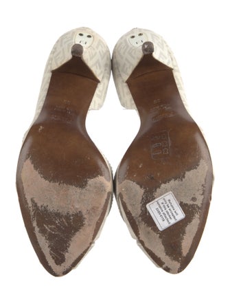 Fendi Zucca FF Logo Printed D'Orsay Pumps
