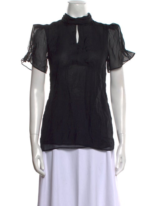 Fendi Mock Neck Short Sleeve Top