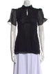 Fendi Mock Neck Short Sleeve Top