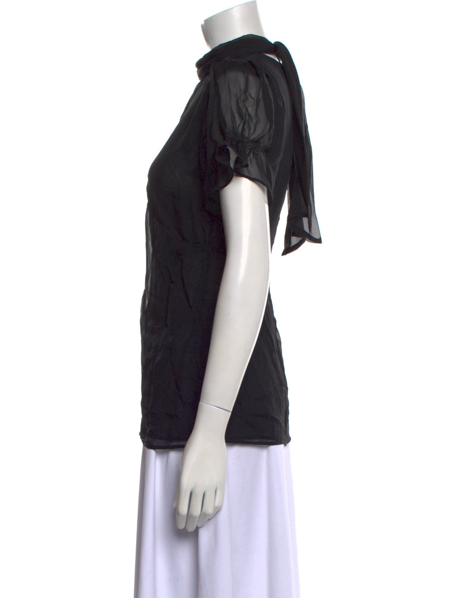 Fendi Mock Neck Short Sleeve Top