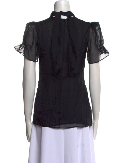 Fendi Mock Neck Short Sleeve Top