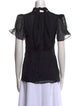 Fendi Mock Neck Short Sleeve Top