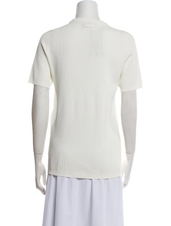 Fendi Mock Neck Short Sleeve T-Shirt