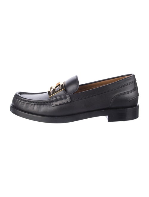 Fendi Karligraphy Accent Leather Loafers