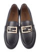 Fendi Karligraphy Accent Leather Loafers